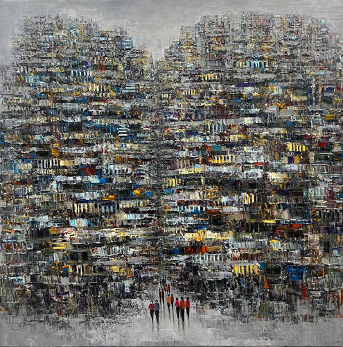 Winter day street by Trong Thuong Tran, Painting for Sale on Select