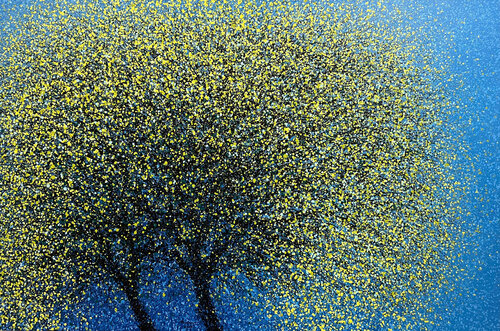 Yellow apricot blossoms in the winter sun by Trong Thuong Tran, Painting for Sale on Select