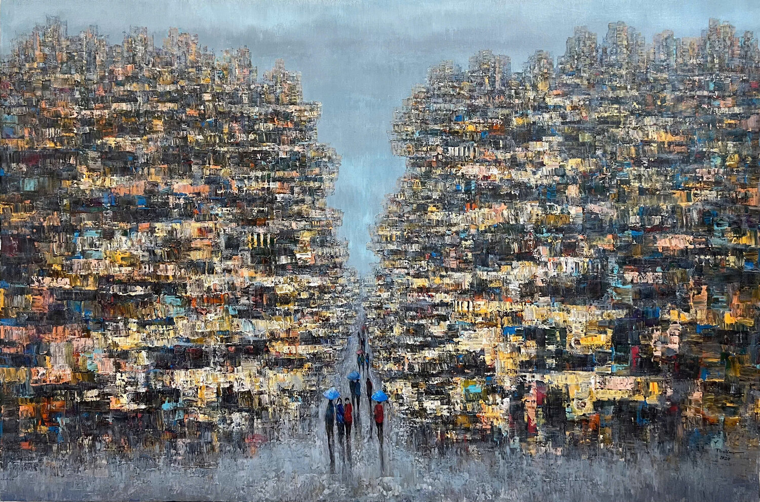 Memories of an abandoned city Trong Thuong Tran Original painting for sale