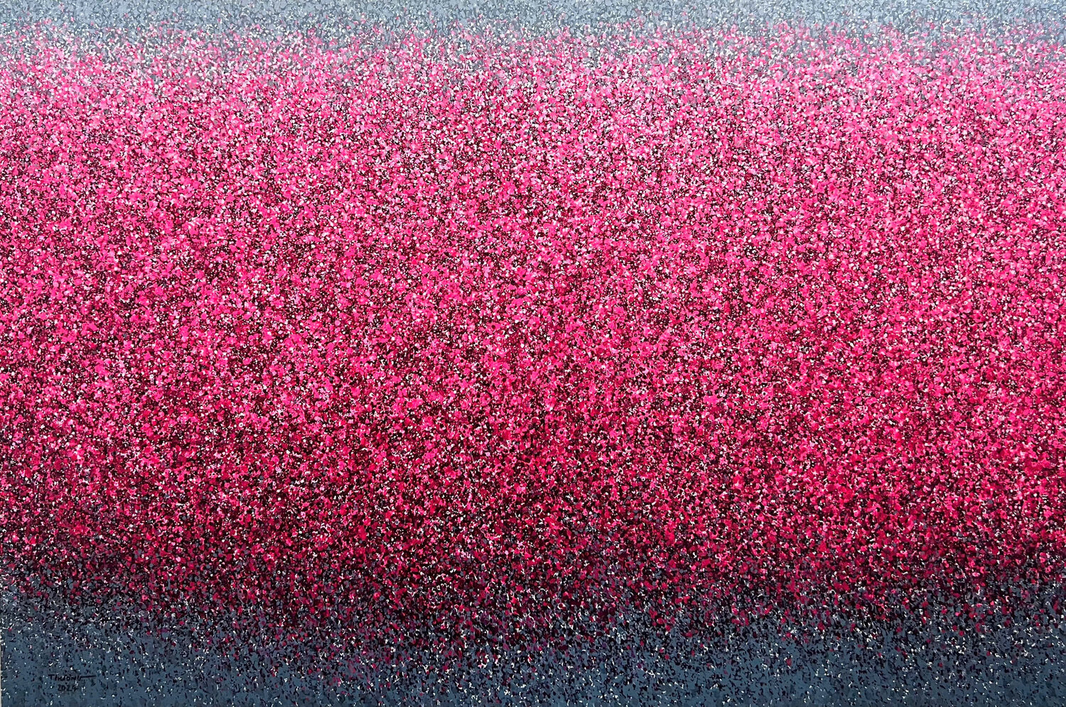 Cherry blossoms in the morning dew Trong Thuong Tran Original painting for sale