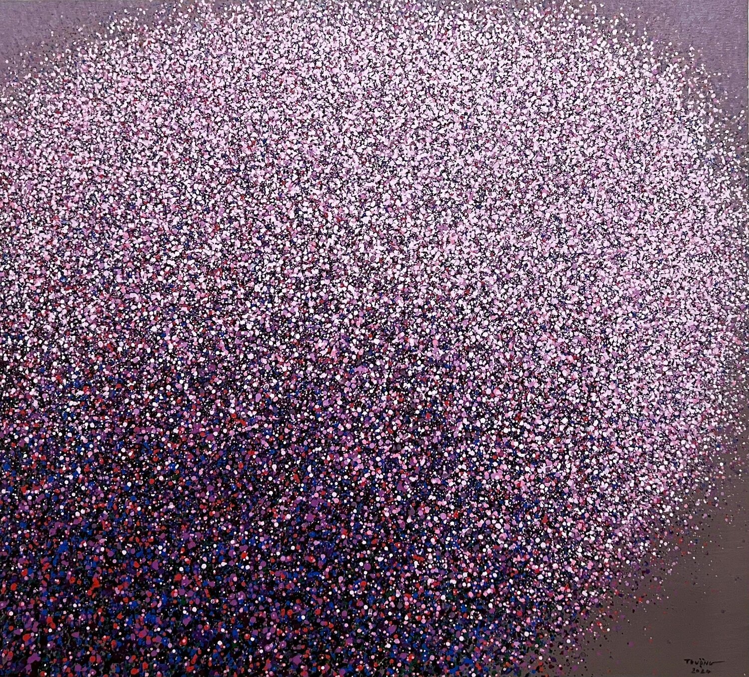 Cherry blossoms in spring breeze No.4 Trong Thuong Tran Original painting for sale