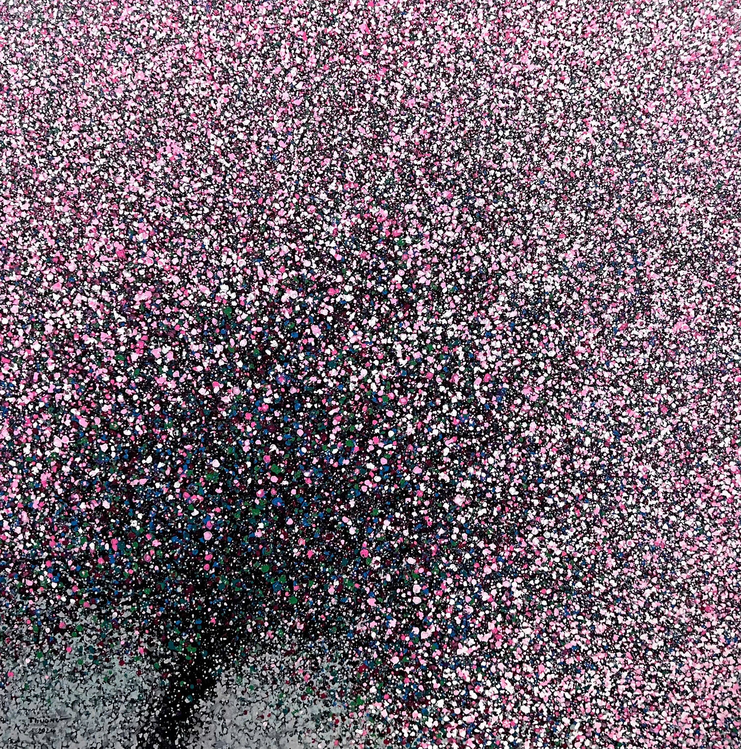 Cherry Blossoms in the Morning Mist No.2 Trong Thuong Tran Original painting for sale