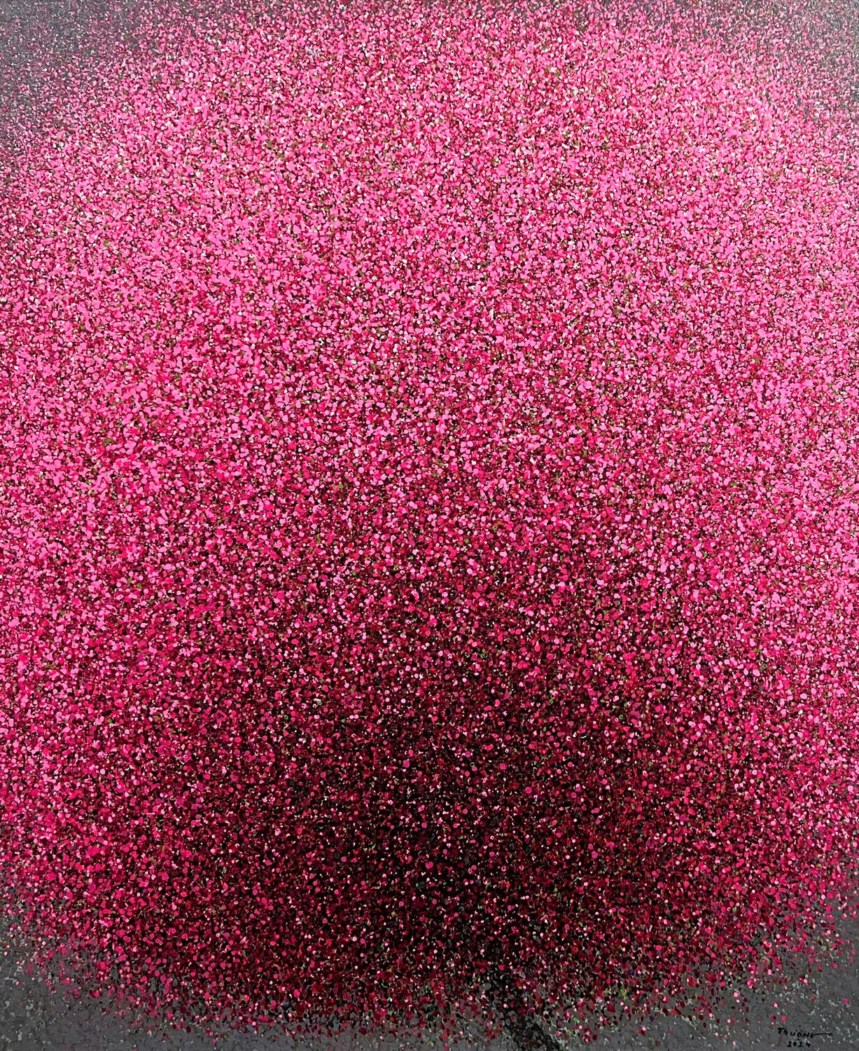 Peach blossoms in spring rain No.6 Trong Thuong Tran Original painting for sale