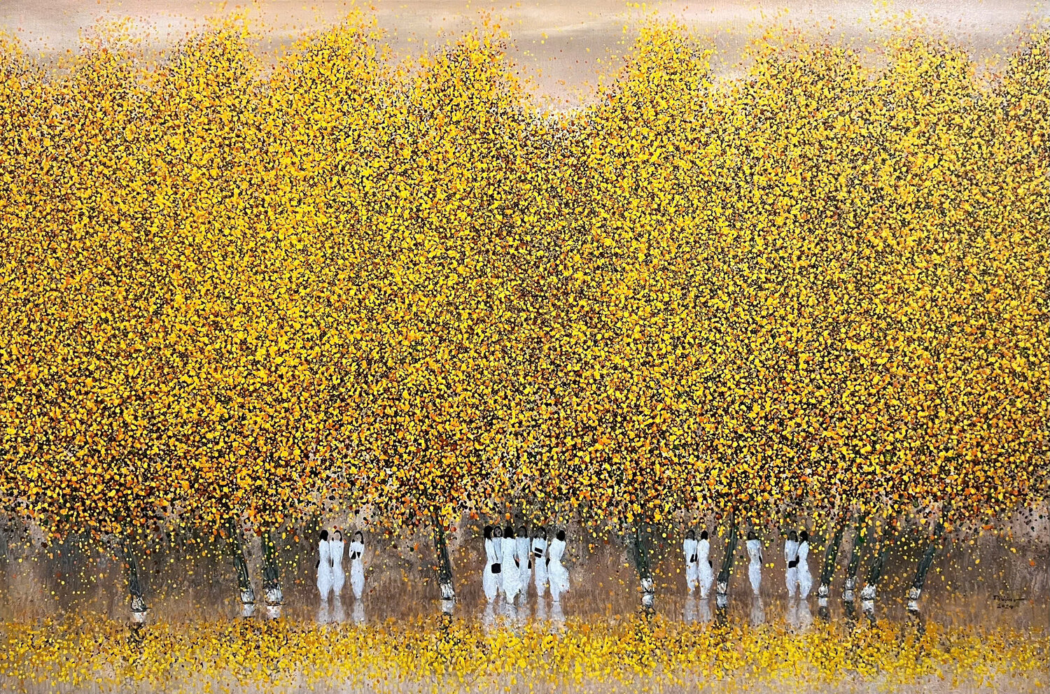 The autumn days pass by Trong Thuong Tran Original painting for sale