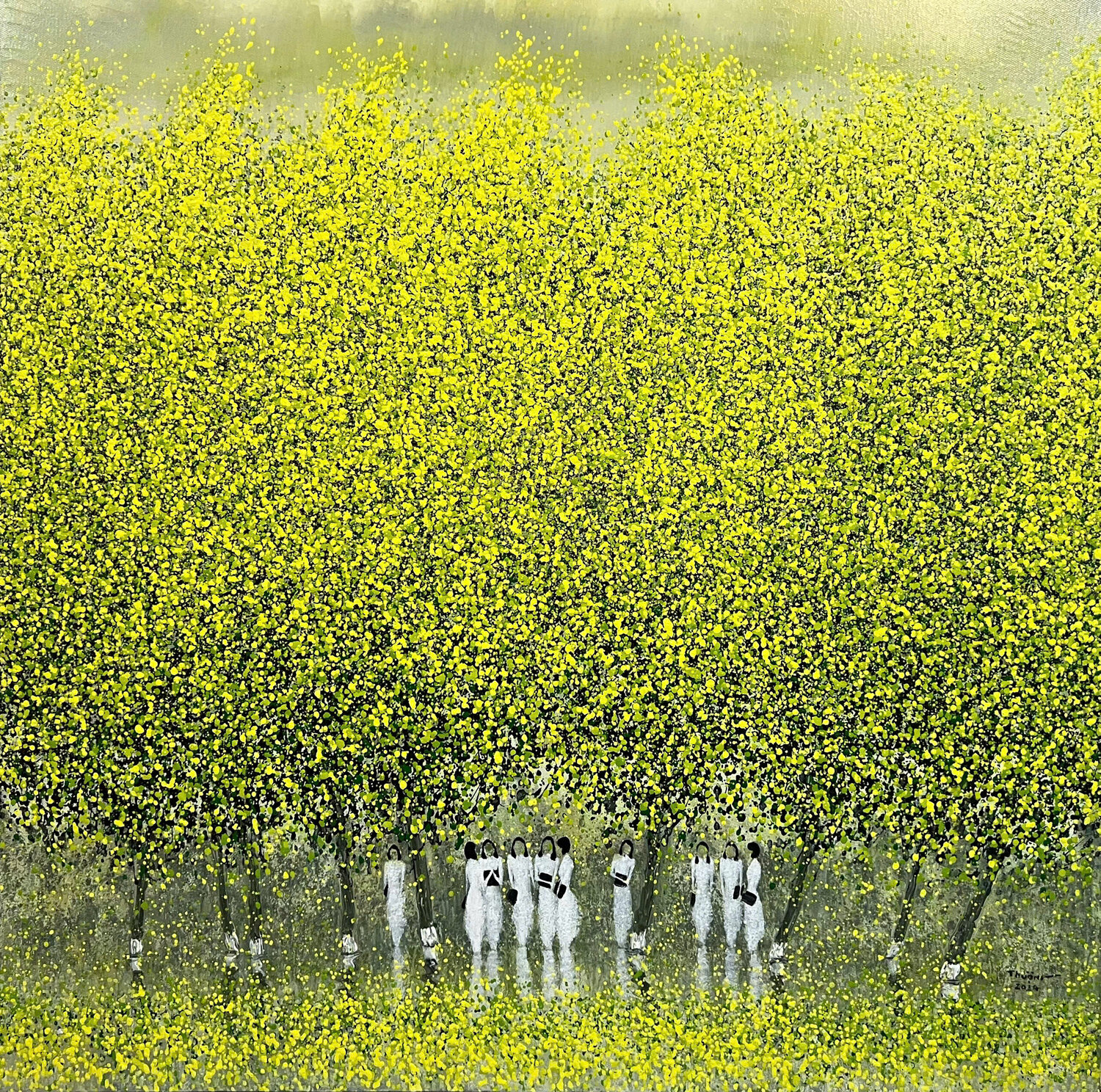 Passing through the autumn days No.3 Trong Thuong Tran Original painting for sale