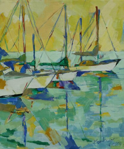 Sailing boats by Miriam Montenegro, Painting for Sale on Select