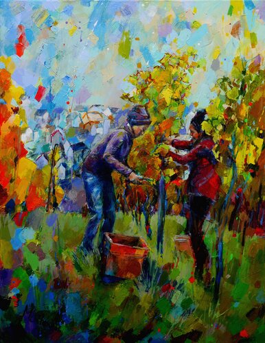 Weinlese by Miriam Montenegro, Painting for Sale on Select
