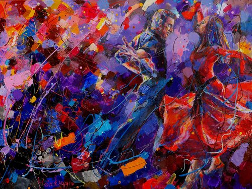 Salsa night by Miriam Montenegro, Painting for Sale on Select