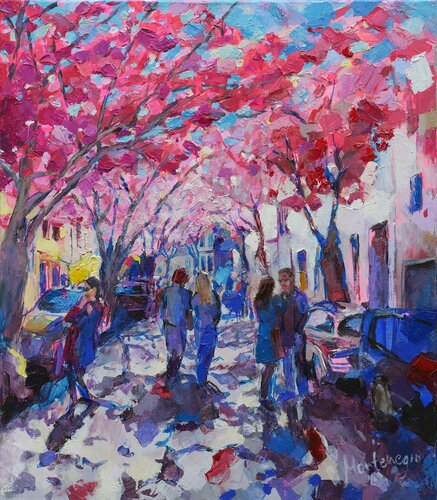 Cherry blossom II by Miriam Montenegro, Painting for Sale on Select