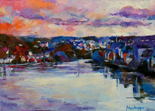 Winter sunset by Miriam Montenegro, Painting for Sale on Select