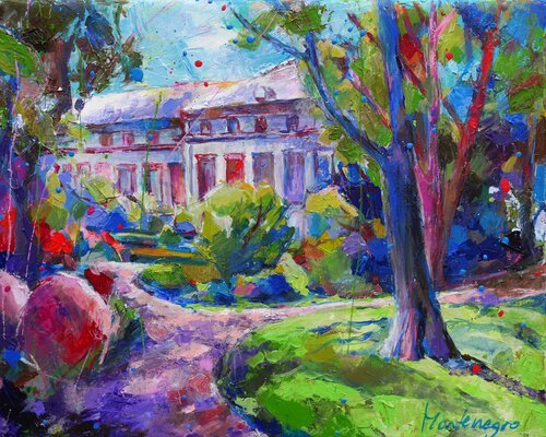 Schloss im Sommerlicht by Miriam Montenegro, Painting for Sale on Select