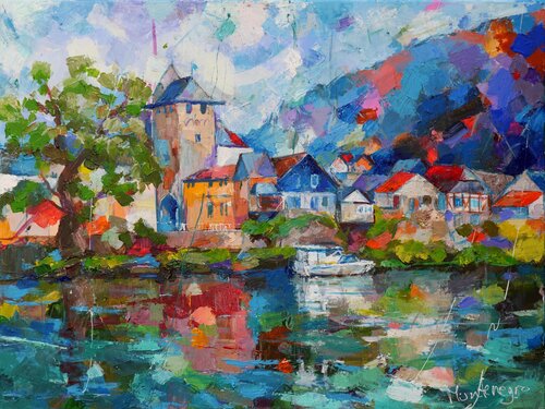 Sommertag an der Lahn by Miriam Montenegro, Painting for Sale on Select