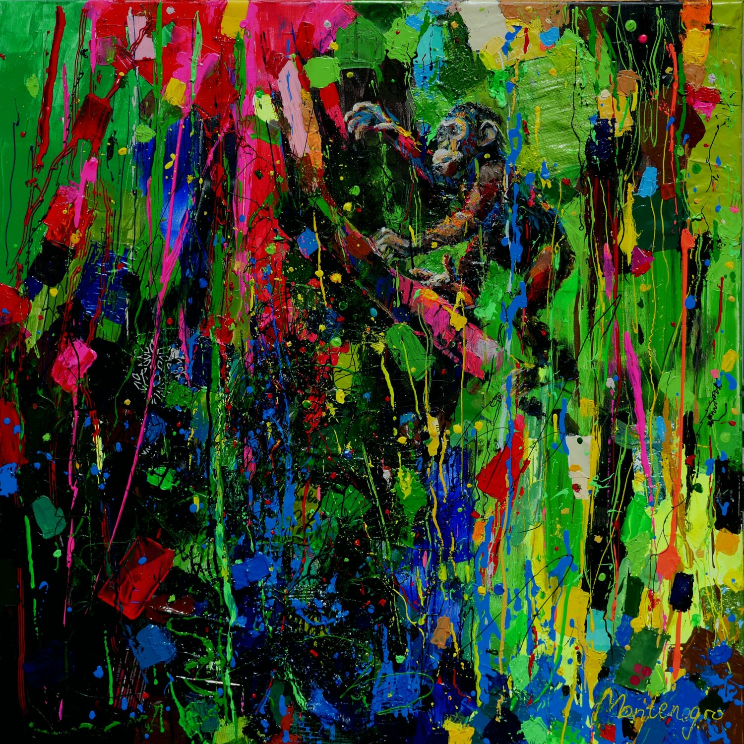 With confidence through the jungle Miriam Montenegro Original painting for sale