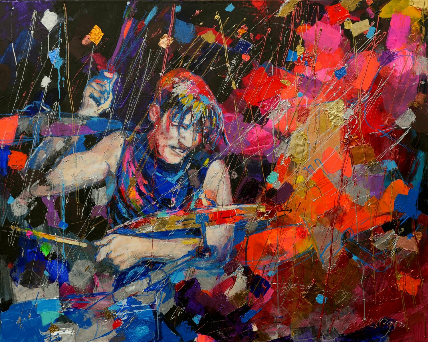 Feel the beat Miriam Montenegro Original painting for sale