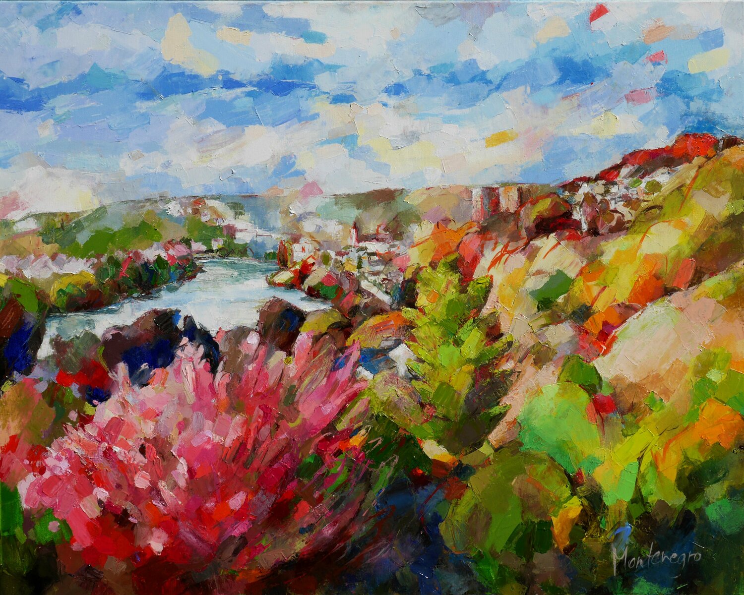 Rheinlandschaft Miriam Montenegro Original painting for sale