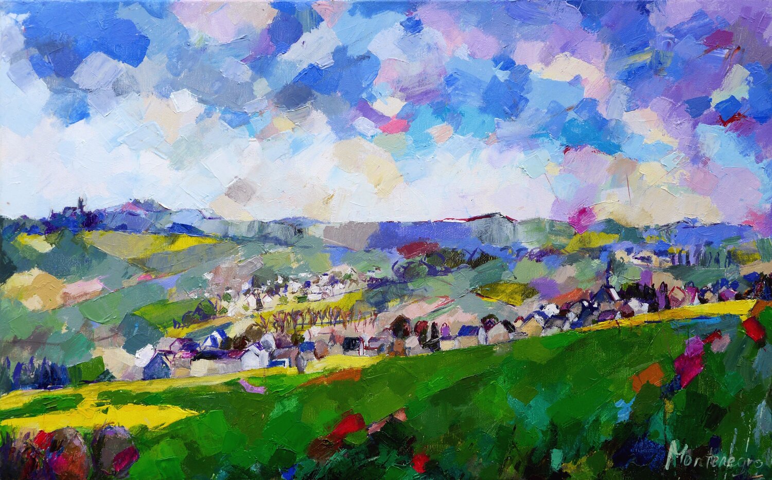 Eifellandschaft mit Rapsfeldern Miriam Montenegro Original painting for sale