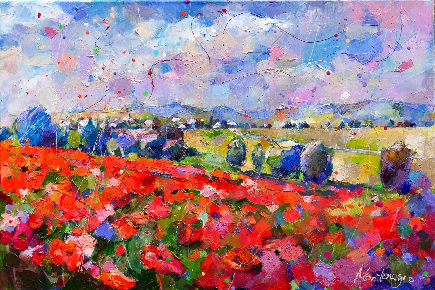 Mohnfeld Miriam Montenegro Original painting for sale