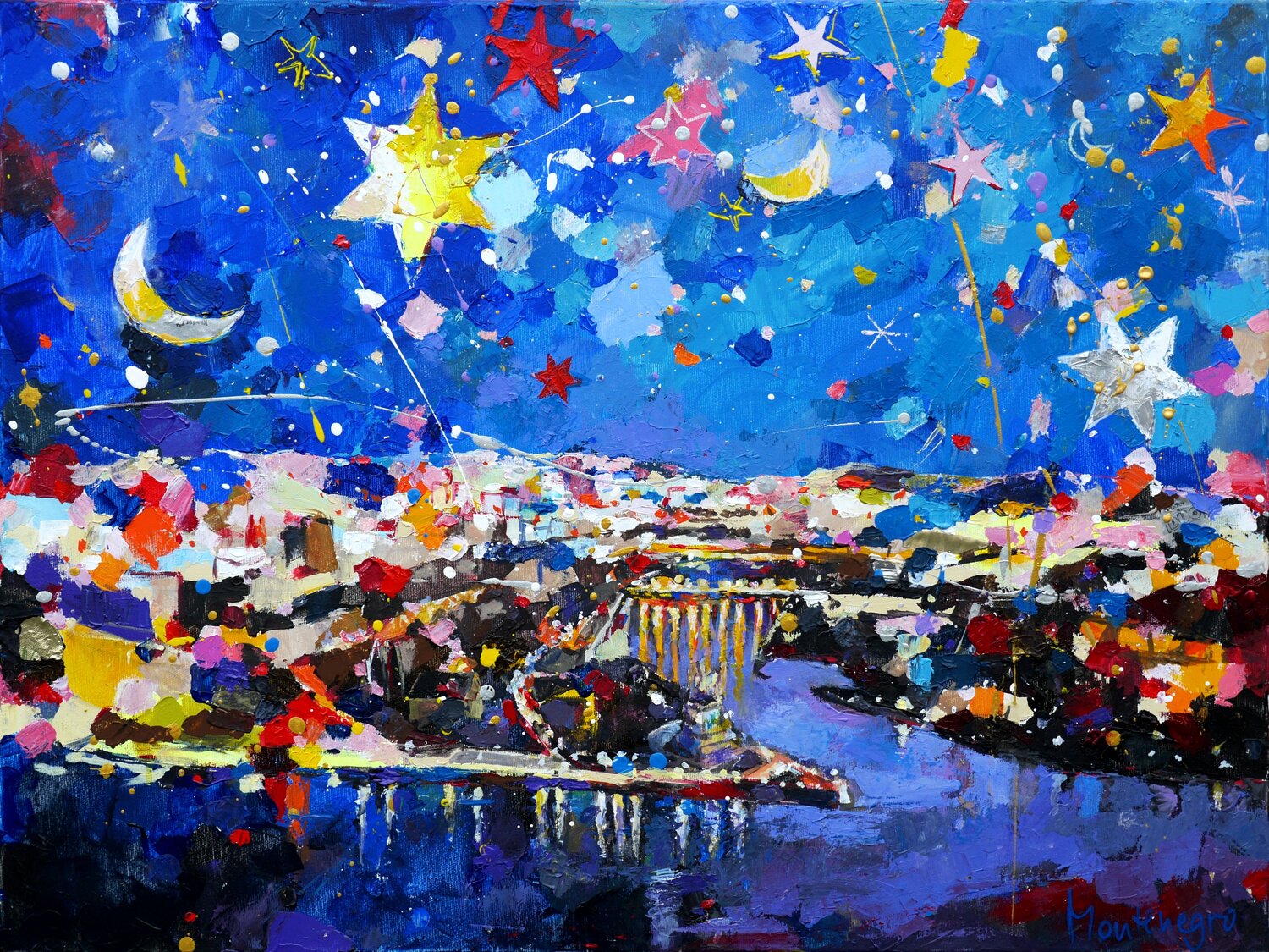 A winter night's dream III Miriam Montenegro Original painting for sale