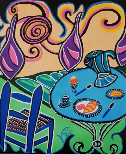 Sunny Breakfast by Kaël, Painting for Sale on Select