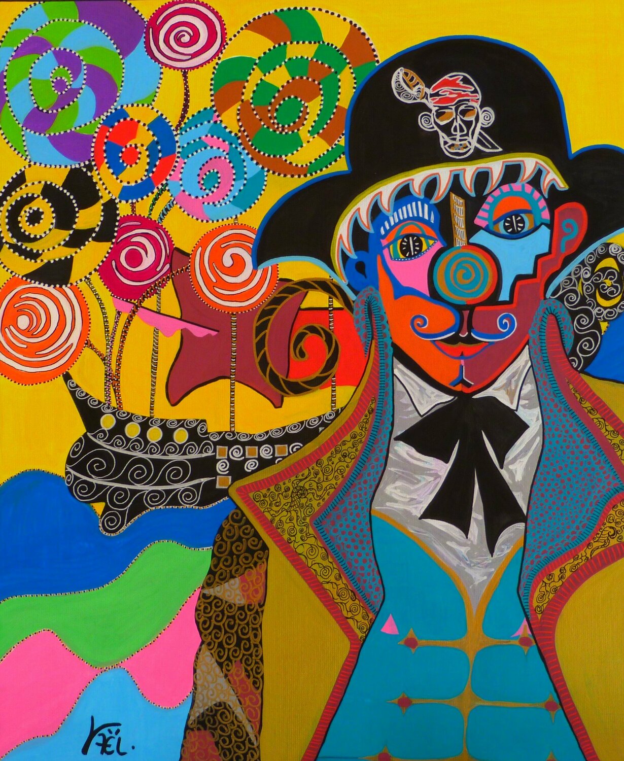 Capitaine sucre d'orge Kaël Original painting for sale