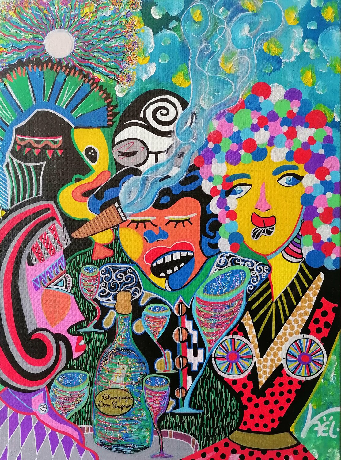 Quinqua Fiesta Kaël Original painting for sale