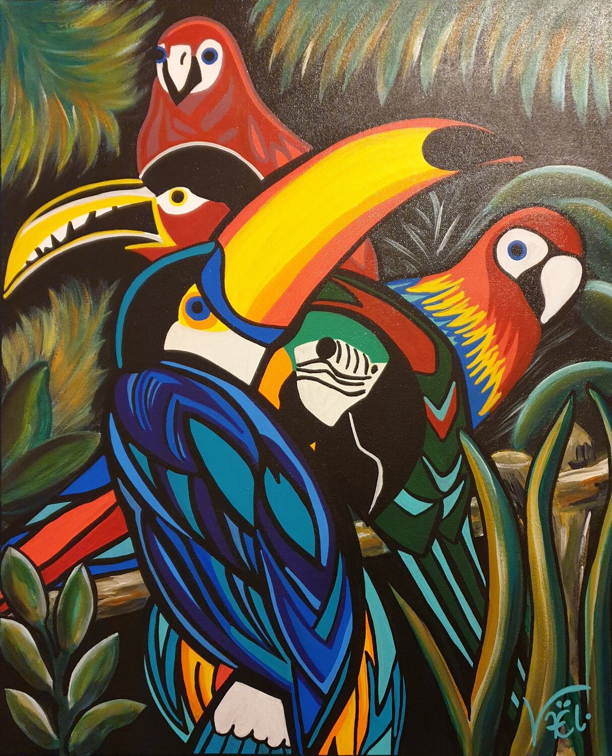Dans mon jardin, il y a ... Kaël Original painting for sale