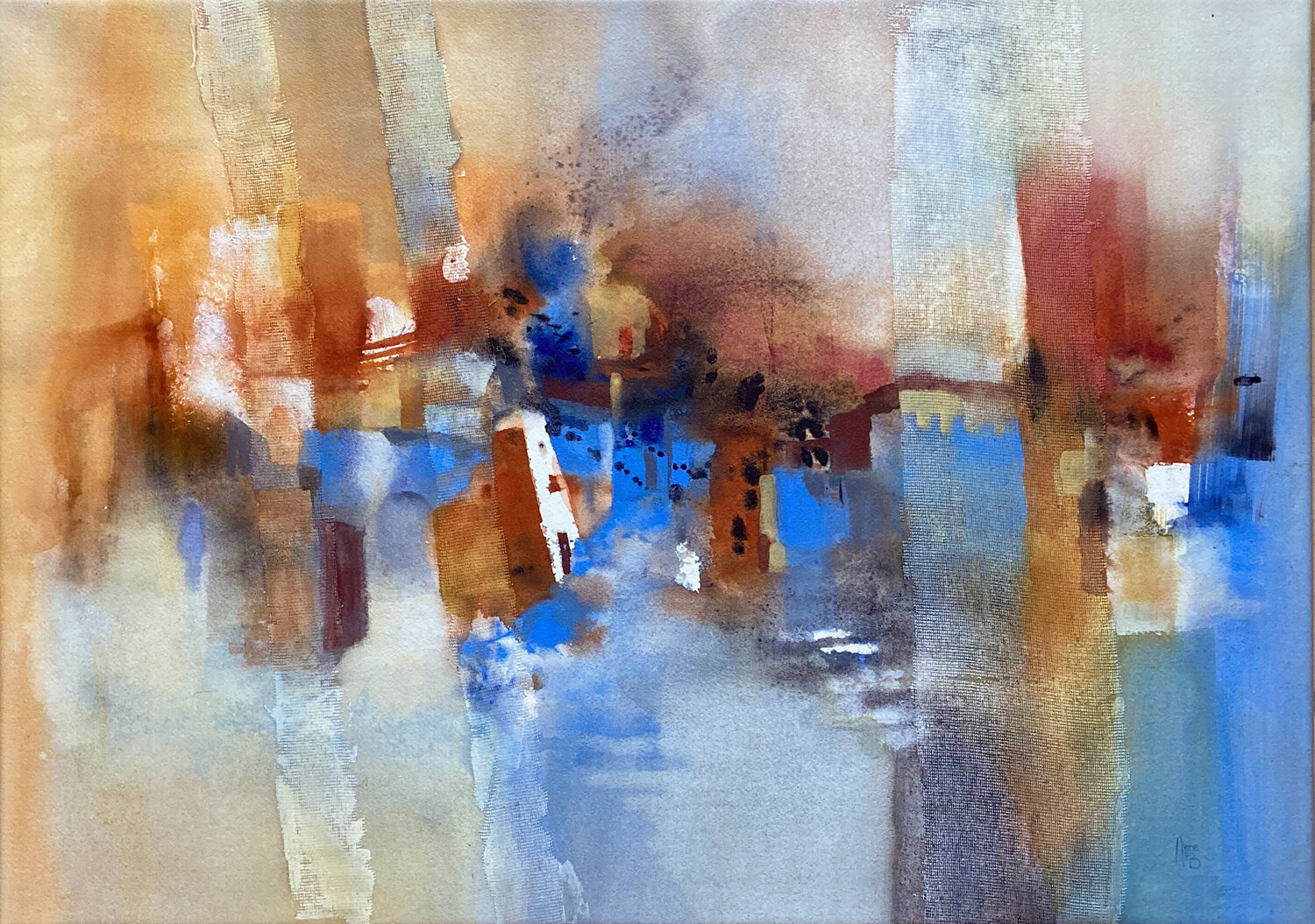 Bleu royal Anne Bironneau Original painting for sale