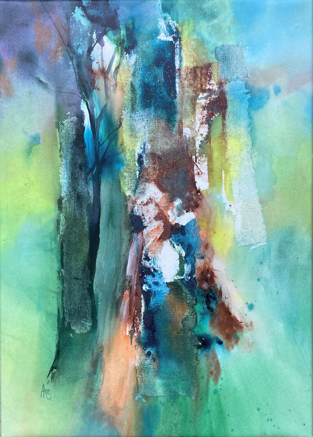 Au pied de mon arbre Anne Bironneau Original painting for sale