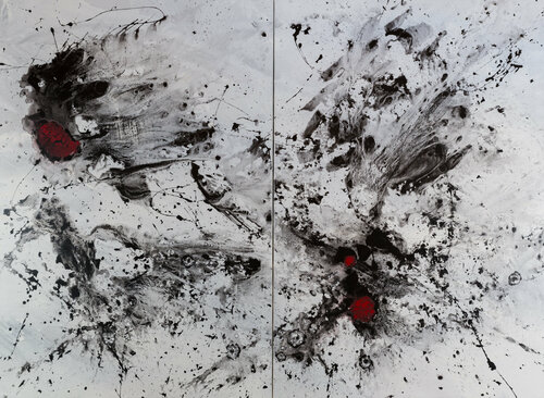 Le jardin du peintre VIII. Diptyque by Odile CARITEAU, Painting for Sale on Select