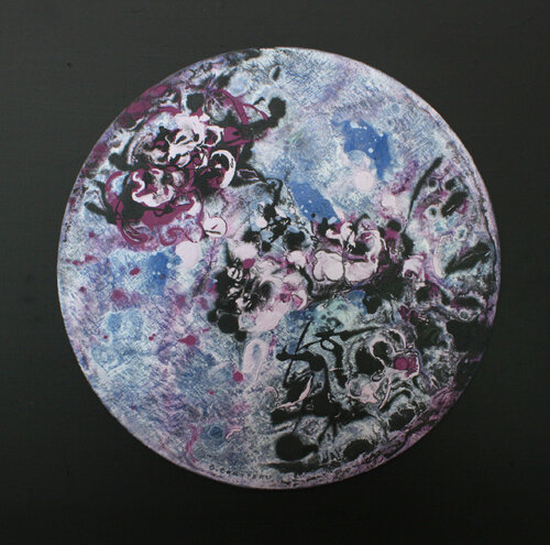 Le jardin du Temps perdu II. Diamètre 30 cm von Odile CARITEAU, Malerei kaufen auf Select