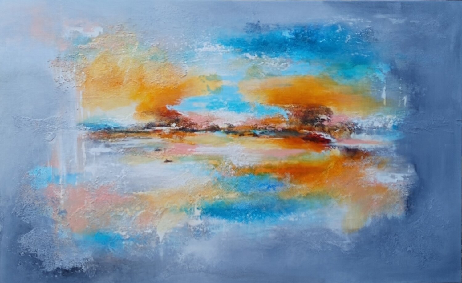 La beauté des flots bleus est le domaine des baleines Maryse Kriloff Original painting for sale