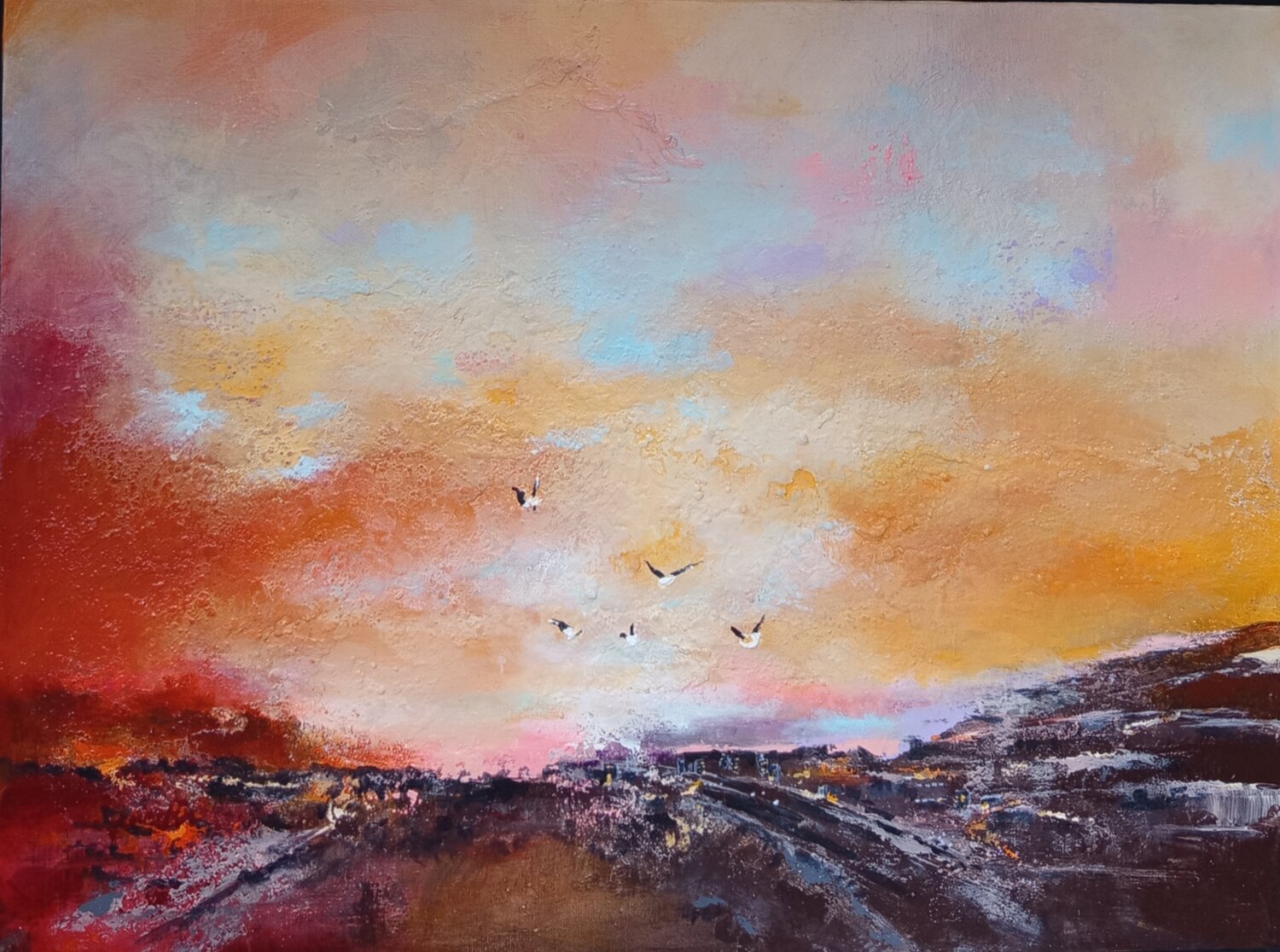 Envol céleste Maryse Kriloff Original painting for sale