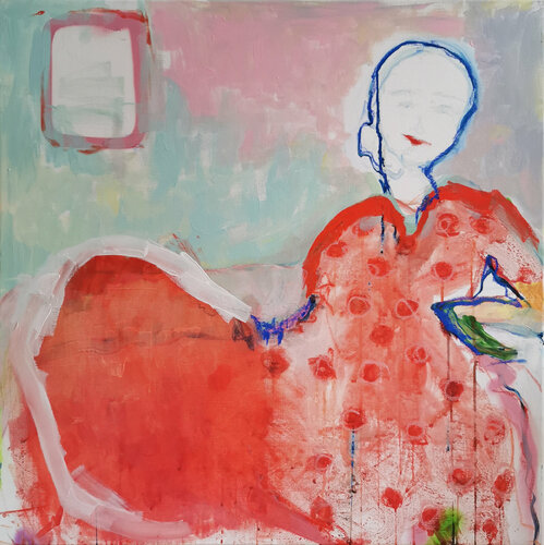 the woman and the window by Tepe Kraus, Painting for Sale on Select