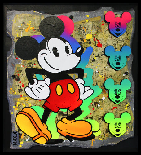 Mickey dollars by Maxime Andriot, Painting for Sale on Select