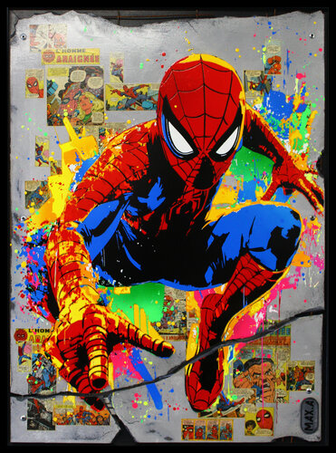 spiderman fragment #1 by Maxime Andriot, Painting for Sale on Select