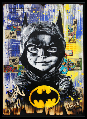 burnt wood " real hero " by Maxime Andriot, Painting for Sale on Select
