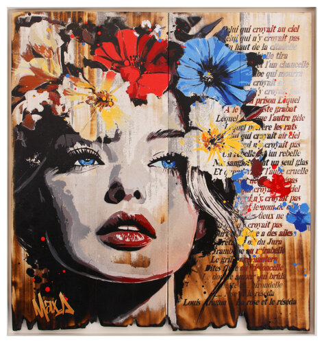 burnt wood " celui qui croyait au ciel " by Maxime Andriot, Painting for Sale on Select