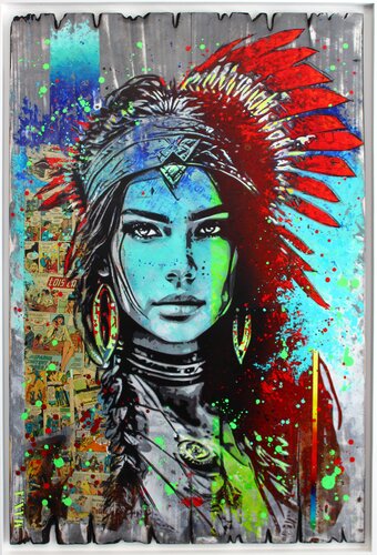 super indian girl #2 by Maxime Andriot, Painting for Sale on Select
