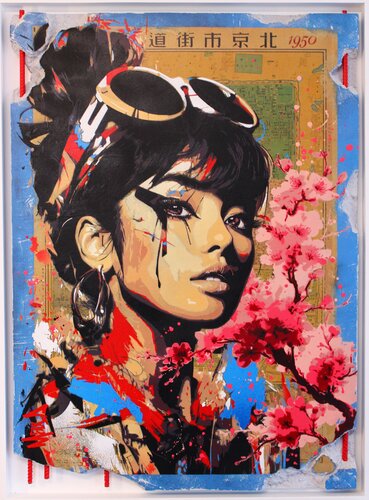 japan girl 1950 by Maxime Andriot, Painting for Sale on Select