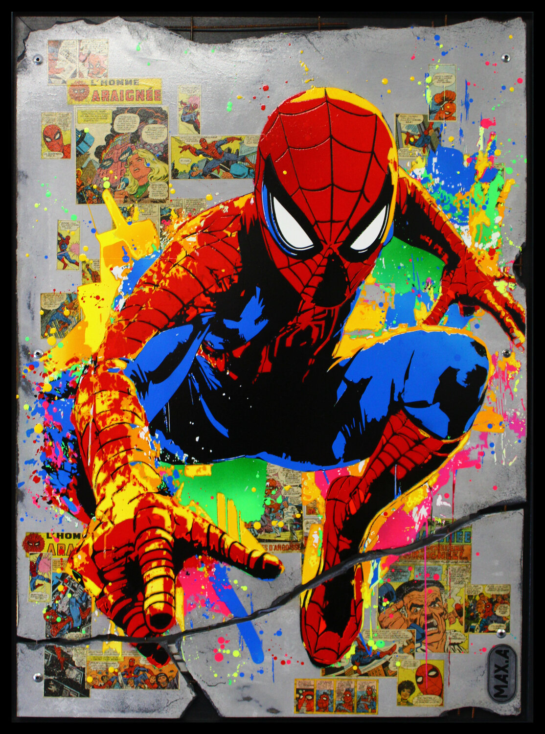 spiderman fragment #1 Maxime Andriot Original painting for sale