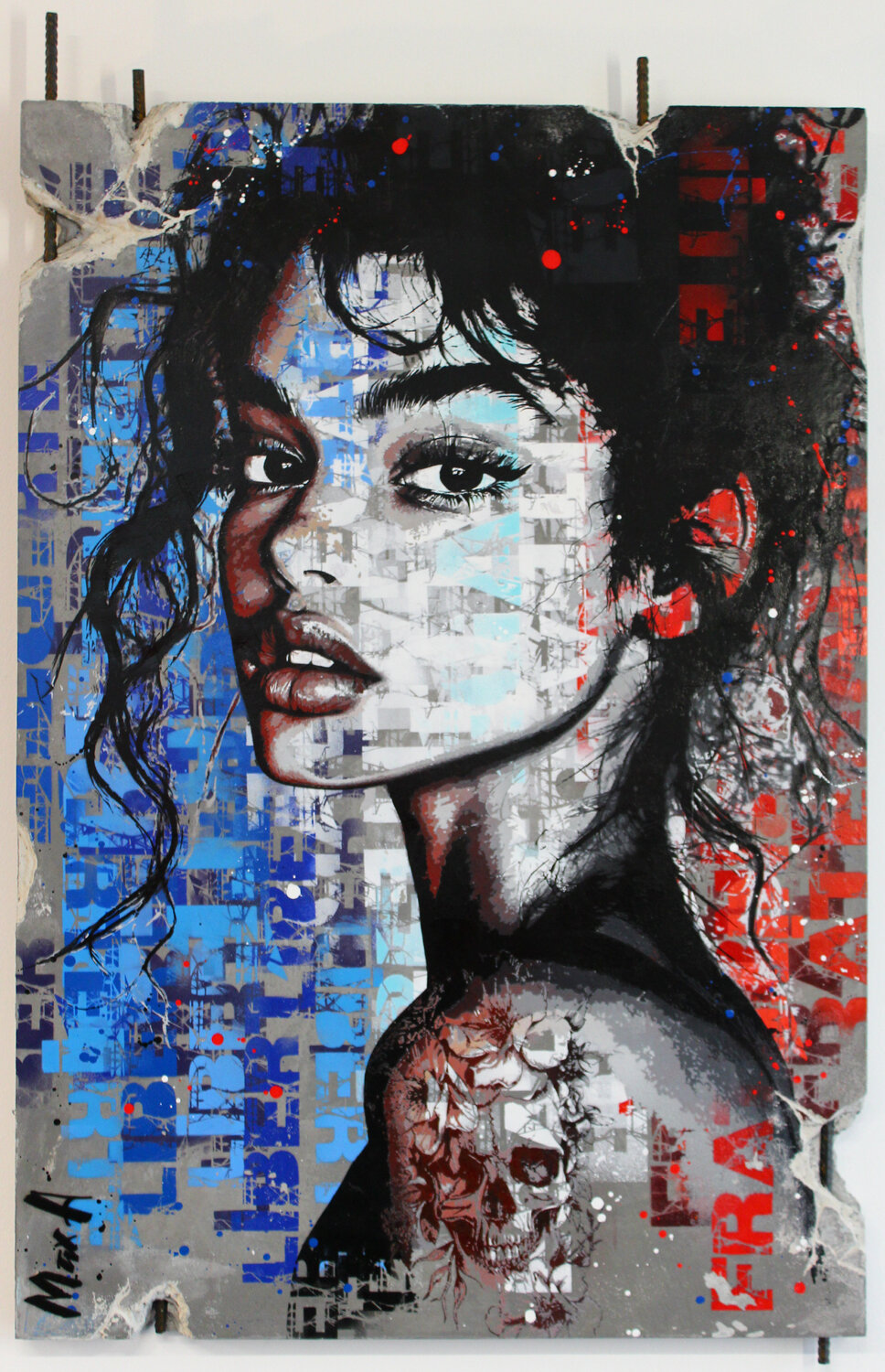 wall fragment "Marianne#1 " Maxime Andriot Original painting for sale