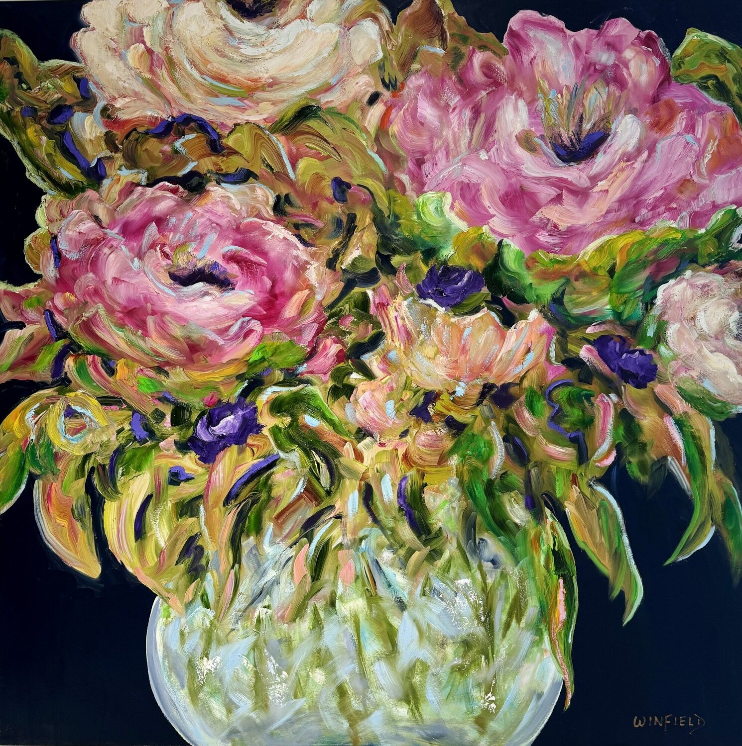 Posh Petals Darlene Winfield Original painting for sale