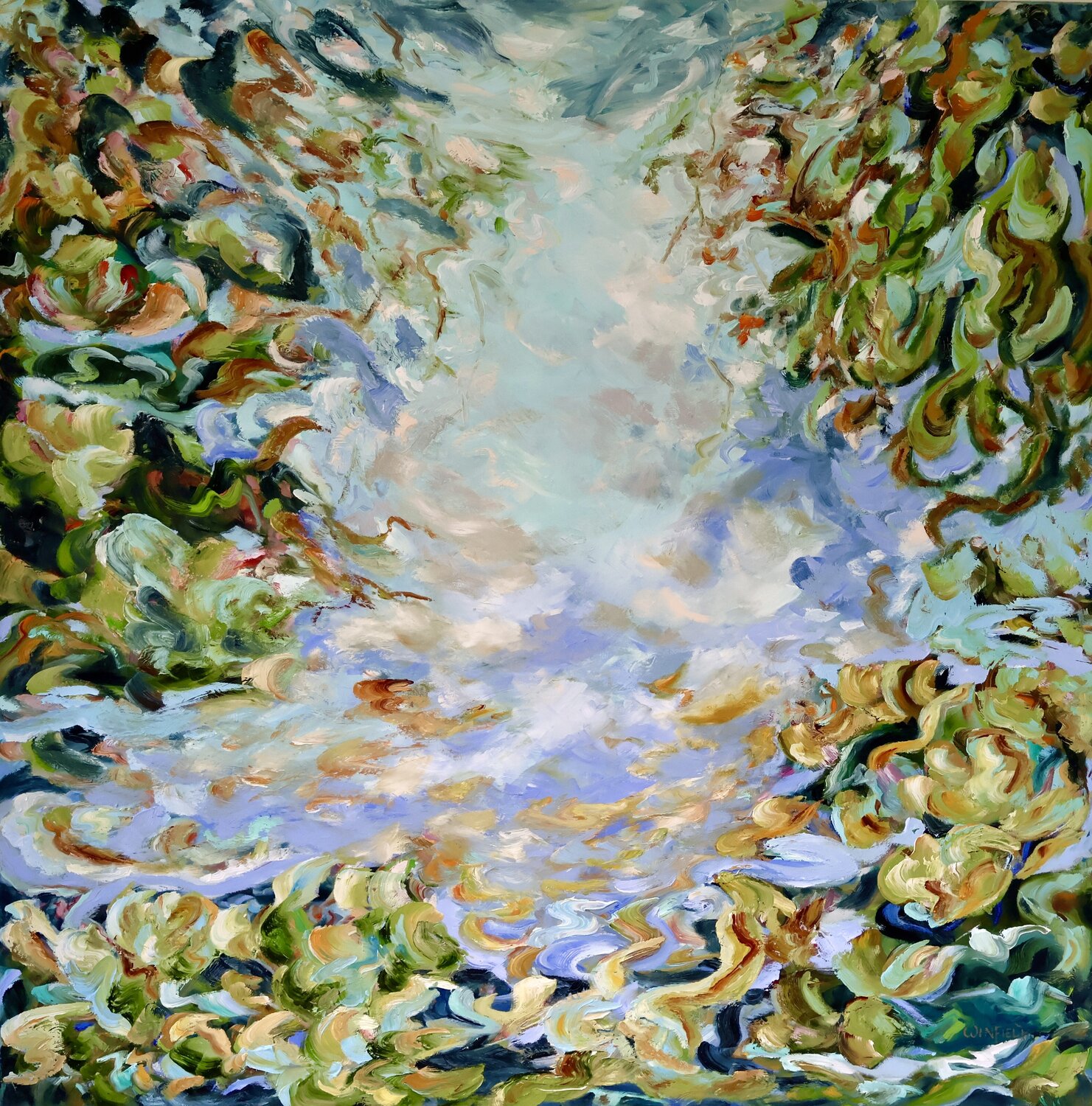Cupid's Message Darlene Winfield Original painting for sale