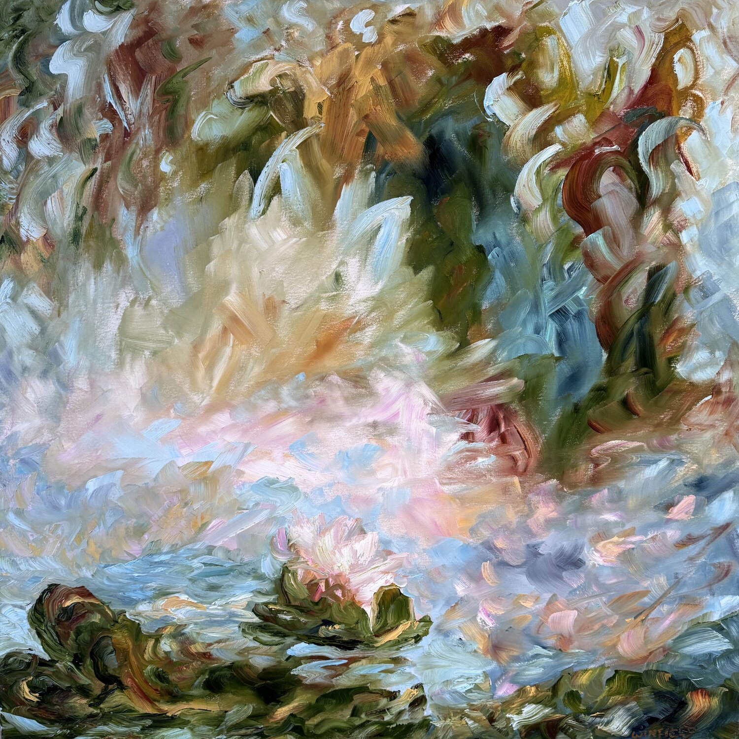 Pondering Love Darlene Winfield Original painting for sale