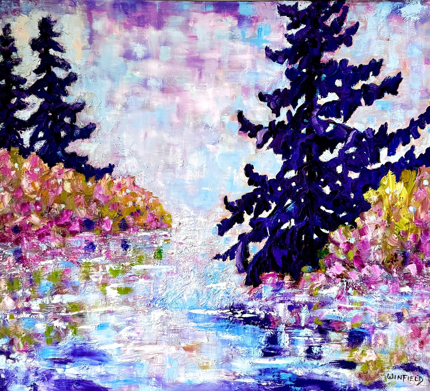 A Swan's Lake Darlene Winfield Original painting for sale