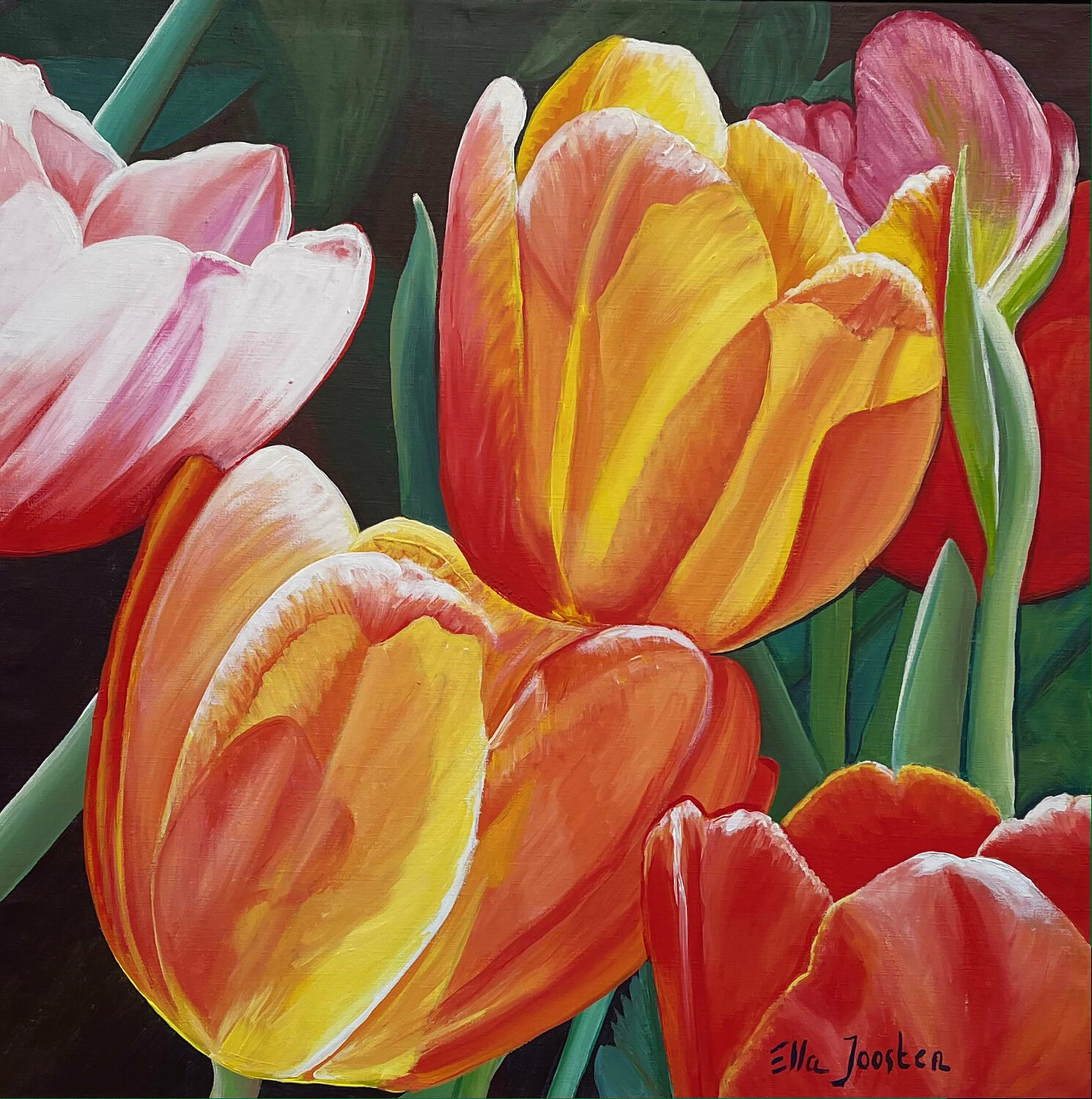Tulips 11 Ella Joosten Original painting for sale