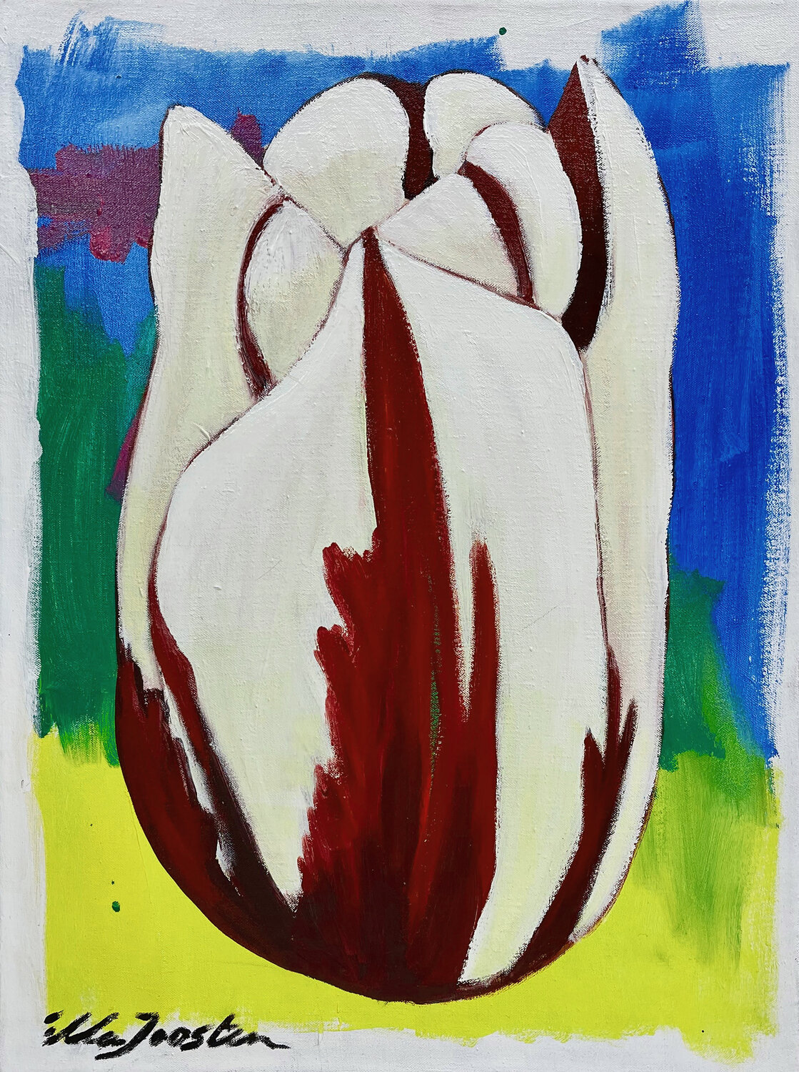 White Tulip Ella Joosten Original painting for sale