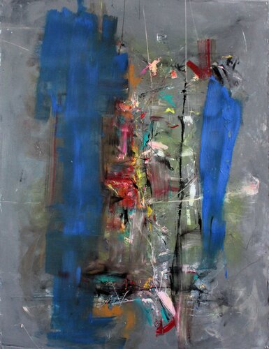 Zwischen Puls und Verlust V: Echoes in blue by Christian Büffel, Painting for Sale on Select