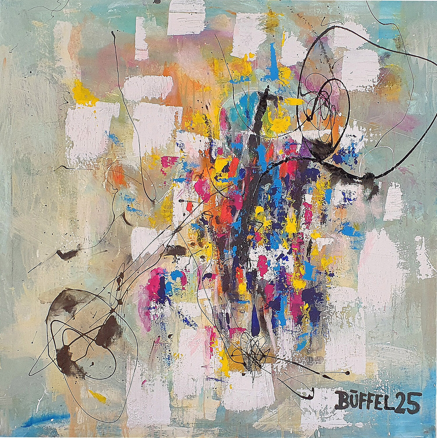 Dynamik Christian Büffel Original painting for sale
