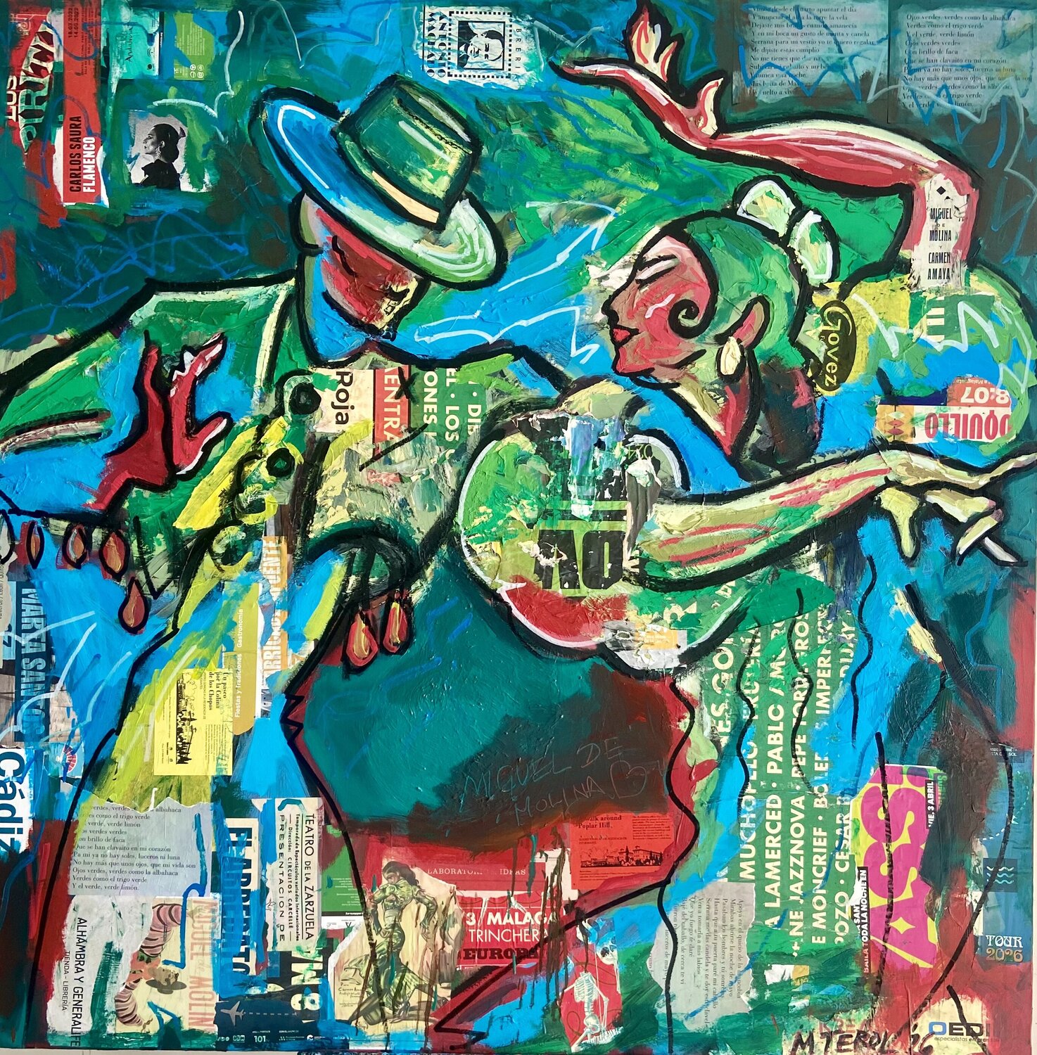 Ojos Verdes Marcos Terol Original painting for sale
